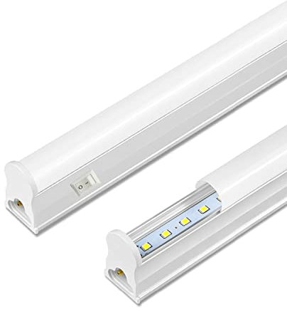 AOMEX Lampada sottopensile con interruttore e prese, 30cm 8W 800Lumen Barra LED per Cucina integrati IP20 230V (Naturale-4000K, 1 Pack)
