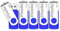 Vixelle 5 Pack 16GB High Speed USB 2.0 Flash Drives – 360° Swivel Metal Style USB Stick Pen Drive with Keychain Loop – 16GB USB Memory Sticks Bulk Pack for PC, Mac, TV, Car Audio – Blue