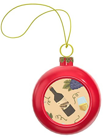 Weinflasche Weinglas Weihnachtskugel Ornamente bruchsicher hängende Kugeln 6,1 cm Weihnachtsbaumschmuck Urlaub Hochzeit Party Dekoration Kugel