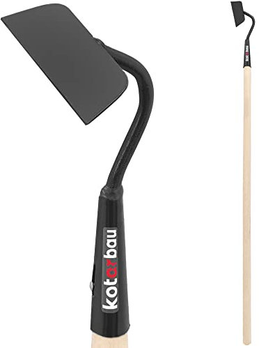 KOTARBAU® Azada de metal, Azada binadora para jardinería, Azada para mullir, trasplantar y desherbar, Herramientas de jardín para tierra, Azada para escardar, quitar las malas hierbas, Azada con mango
