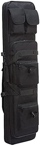 SJASD wasserdichte Gewehrtasche,Gewehrtasche 2 Langwaffen,Waffentasche Gewehrtasche,Langwaffentasche,Gepolsterte Gewehrkoffer,Taktische Gewehrtasche Doppel,Schwarz,120cm