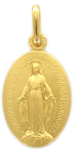 Palais du Rosaire Wundertätige Medaille vergoldet 15 mm – Medaille und Kreuz vergoldet – christlicher Kult