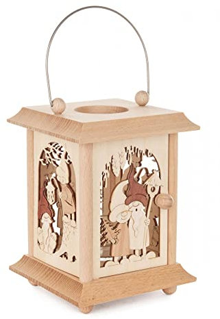 Tischlaterne Laterne Holzlaterne - Original Erzgebirge * viele Verschiedene Motive wählbar * (Wichtel)
