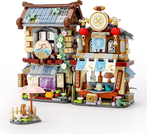 Japan Straßenansicht Kaufhaus Shop Mini Bausteine, MOC Creative STEM Japanisch Toys Friends mädchen 6-12 Model Set, 970 PCS Klemmbausteine Haus Gift (Nicht Kompatibel Mit Lego)