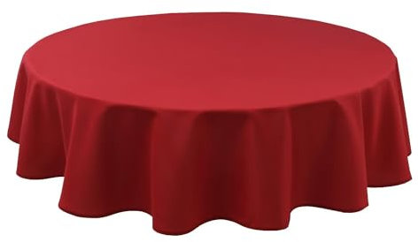 Hiasan Rot Wasserabweisend Tischdecke aus Polyester,Rund140cm,Anti-Falten Tischtuch,geeignet für Küche,Restaurant,Hochzeit