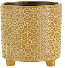 J-Line Blumentopf – Keramik – Ocker – Ø 16,5 cm