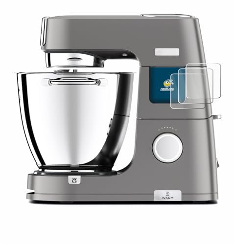 BROTECT 3 Stück Schutzglas für Kenwood Titanium Chef Patissier XL Schutzfolie Panzer Folie Glas Displayschutz Made in Germany [ 9H, Anti-Fingerprint]