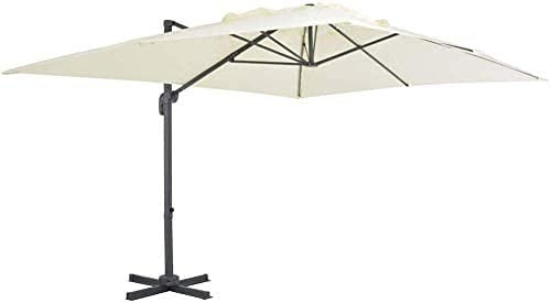 TEmkin Terrassenschirm, Sonnenschirm, freitragender versetzter Marktschirm, drehbarer 360-Grad-Sonnenschirm mit Aluminiumstange, für Terrasse, Garten, Schwimmbad, Geschäft