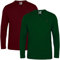 JRC 2 Pack Mens Long Sleeve Henley Shirts, Lightweight Henley Tops for Gym, Running & Casual Outings (Maroon, Olive, 3XL)