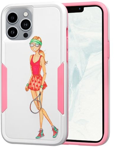 IllustrArte Designer Handyhülle für iPhone 12 Pro Max - Tennisspieler - Weiß Matt Finish Komplettschutz