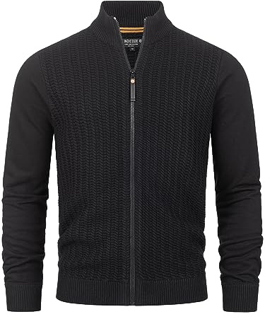 Indicode Herren INCason Strickjacke mit Stehkragen und Reißverschluss | Klassischer Cardigan für Business und Freizeit, Strickjacke, Herrenjacke, Freizeitjacke, Strickoberteil für Männer