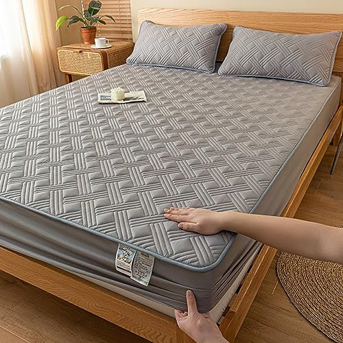 JIANINGHOME Bettlaken mit,180x200,Weiches Spannbetttuch, Extra Tief, FüR Einzel, Doppel, Kingsize Und Super-Kingsize-Betten, Waschbarer Matratzenschutz