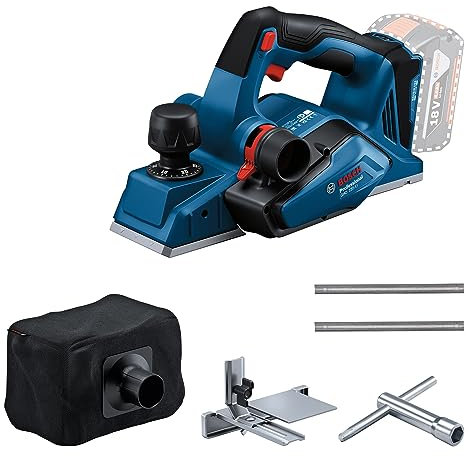 Bosch Professional Sistema 18 V: pialle a batteria GHO 185-LI (chiave di montaggio, supporto per guida, sacchetto per polvere)