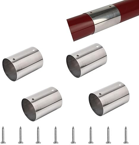 UFURMATE Handlauf-Rohrverbinder, 201 Edelstahl, rund, strapazierfähig, Handlaufmontage, Treppengeländerverbinder für 50 mm Handlauf, 4 Stück