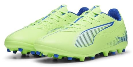 PUMA Ultra 5 Play MG, Soccer Shoe Unisex Adulto, Fizzy Apple White-BLUEMAZING, 41 EU