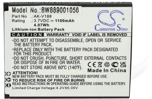 vhbw Akku kompatibel mit Emporia Touch Smart, Touch Smart 2, Touchsmart 3, Touchsmart 1 Handy Smartphone Telefon (1100 mAh, 3,7 V, Li-Ion)