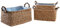 AUBRY GASPARD Jardinières rectangulaires en jonc et Zinc (Lot de 3)