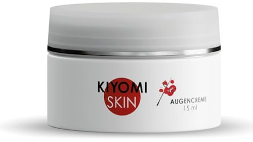 KIYOMI SKIN Augencreme 15ml, Creme für die Augen mit 5-ALA Verringert Augenringe, kühlend und aufpolsternde Augenpflege, dermatest sehr gut, vegan, Reduziert Schwellungen