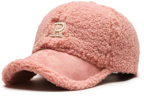 Vobozeany Baseball Cap Damen Herren Winter Baseballkappen Lammwolle Baseballmütze Teddy-Fleece Baseball Kappe Sonnenhut Baseballkappen für Sport Reisen Draußen