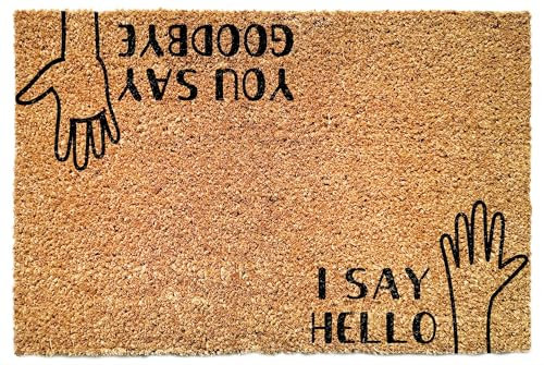 I Say Hello - You Say Goodbye - Hello Goodbye Doormat - Hello Doormat - Hello Goodbye Door Mat - Beat%Les Gift - The Beat%Les - Hi Doormat - Housewarming Gift