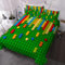Generisch Kinderbettwäsche 135x200cm Jungen Bausteine Bettbezug Set 3 Teilig Muster Aus Grünen Bausteinen Microfaser Einzelbett 3D Motiv Luxus Modern mit Reißverschluss und 2 Kissenbezüge 80 x 80cm