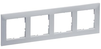 LEGRAND, SEANO 4-fach Rahmen, Thermoplast, Halogenfrei, Abmessungen: 87 x 301 mm, Farbe: Aluminium lackiert, 765274