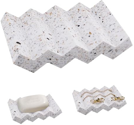 Svitzoot Seifenschale mit Ablauf Elegant Seifenhalter Seifenablage für Badezimmer Dusche Küche 113 x 72 x 13MM Seifenschale Stein Doppelseitig Verfügbar Soap Holder Dish