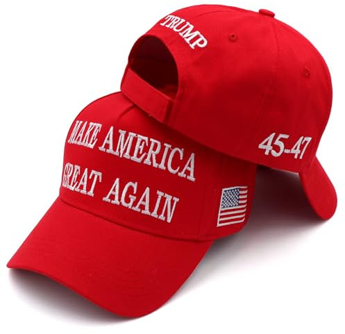 xywlwoer MAGA Hat Donald Trump Hat Trump 2024 Hat Trump Merchandise 45-47 Make America Great Again Hat Trump Slogan Baseball Cap, Mütze Make America Great Again, Rot, Einheitsgröße