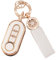 Koaudb Housse pour clés de Voiture pour Fiat 500 Brava Ducato Fiorino Panda Scudo Qubo Grande Punto 3 Boutons avec Porte-clés étui de Protection Totale en TPU Souple Blanc avec Or (C-Fia)