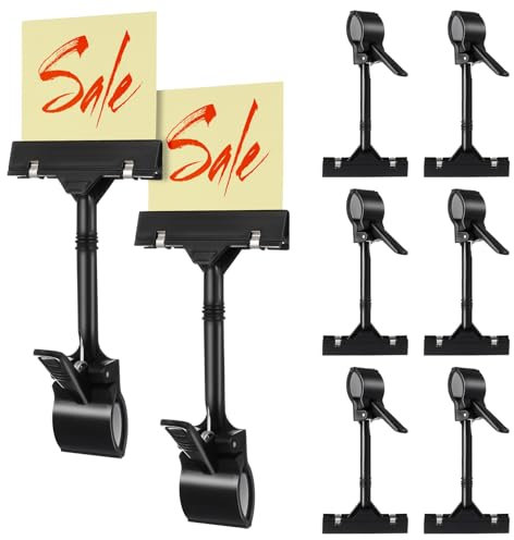 Gatuida Plastic Merchandise Sign Clips: 10 Pcs Label Holders Sign Clips Rotatable Tag Display Holders for Market Home Shooping Mall
