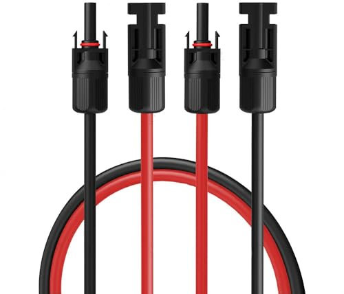 35Fahrenheit Solarkabel Set H1Z2Z2-K 6mm² | 2x10m Verlängerungskabel inkl. Solarstecker | Photovoltaik Kabel beidseitig rot/schwarz mit Stecker für PV Solaranlage | UV- & Witterungsbeständig