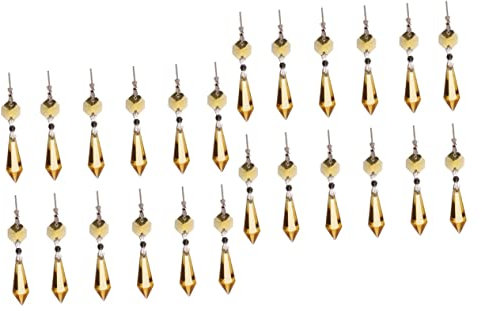 HANABASS 40stücke Kristall Für Kronleuchter Und Vorhänge Glaspendants Goldgelb Dekoration Für Kreative Projekte Und Hochzeiten