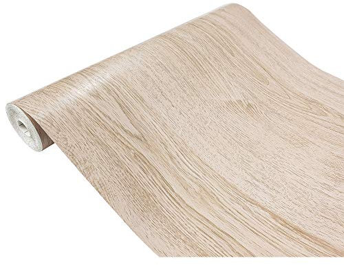 DecoMeister Klebefolien in Holz-Optik Fertigrolle Deko-Folien Holzdekor Selbstklebefolie Holzfolien Selbstklebende Möbelfolie Latte-Eiche 67,5cm x 740 cm