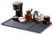 Large Silicone Mat Under Coffee Machines 40.5x61cm with Raised Edges Stackable 19x40cm, Multi-Functional Base Mat, Nonstick Heat Resistant Coffee Bar Mat for Countertop, Dish Drying Mat(Grey)