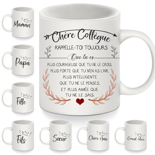Rappelle-Toi Toujours Que Tu Es Plus Courageuse - Mug d'Inspiration pour Collègue - Tasse à Café - Cadeau de Remerciement, d'Anniversaire ou de Noël