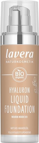 lavera Hyaluron Liquid Foundation - Warm Nude 03 - Naturkosmetik - Vegan - Seidige, leichte Textur - Frei von Mineralöl - Natürliche Hyaluronsäure & Bio-Mandelöl - 30ml (Packung mit 2)