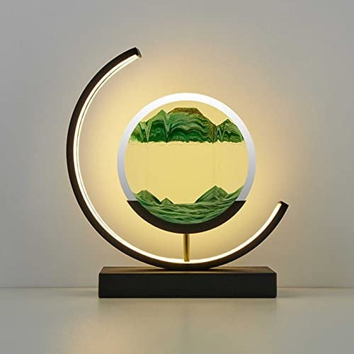 UHCPVHQQQ Sablier Sablier, Tbkoly LED Lampe de Table de Peinture de Sables Mouvants, Sablier Art Unique Décoratif Minuterie Visuelle Peinture de Sable Veilleuse Décoration de Chambre Sablier en Verre