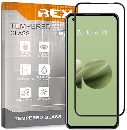 REY Pack 2X Pellicola salvaschermo 3D per ASUS ZENFONE 9 - ZENFONE 10, Negro, Vetro temperato, Copertura Completa, Pellicola Protettiva Protezione Schermo, 3D / 4D / 5D