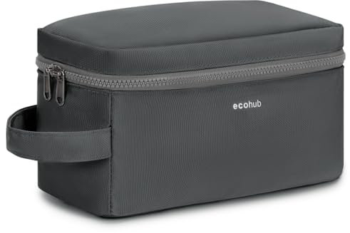 ECOHUB Kulturbeutel für Herren, Wasserdicht Reise-Kulturtasche, Waschtasche mit Trocken-/Nasstasche, Kosmetiktasche Herren Mit Doppelreißverschluss, Patent Angemeldet(Grau)