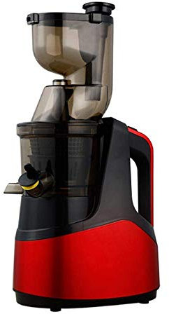 CAFIEDR Exprimidor de Jugo Lento Extractor de Tornillo Prensa en frío Filtro Libre Fácil Lavado Máquina exprimidor de Frutas eléctrico Gran Calibre Rojo Rojo