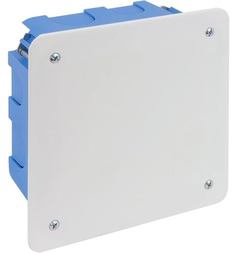 Electraline 60390 Scatola cassetta di derivazione da incasso per cartongesso IP40 (105x105x50mm) con coperchio e viti