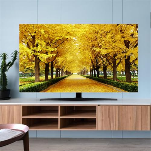 Hixingo Cubierta Antipolvo TV, Paisaje Cubierta Television Funda para Televisor Universal Elástico Cubierta de TV Protector TV Protector de Televisión (37-39inch,Otoño)