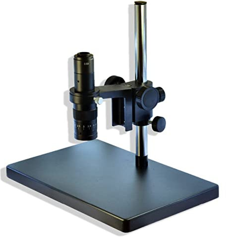 Microscope Big Heavy Duty Metal Boom Industrial Microscope Camera Table Stand 50mm Gear Ring Holder 180X Zoom C-mount Lens