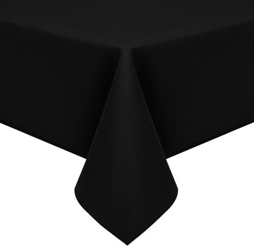 Homaxy Leinendeckeoptik Tischdecke Abwaschbar Eckig 140x220cm, Tischtuch Leinendecke Wasserabweisend Abwischbare, Lotuseffekt Schmutzabweisend Tischwäsche Tafeldecke, Schwarz