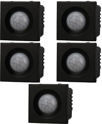 5x Sensore di movimento PIR, Moduli neri, nero, Compatibile Con BTicino Axolute, frutti, interruttori, pulsanti, deviatori, dimmer, sensori, PIR, buzzer, Per Placche originali e compatibili