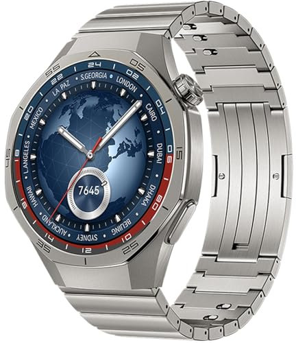 ZZMY Titan Uhrenarmband Kompatibel mit Huawei Watch GT5 Pro 46mm/Watch GT5/GT4/GT3/GT3 Pro/GT2 46mm/GT2 Pro/GT 2e Armband, Keine Lücken Luxuriöse Titanlegierung, Metall Ersatzbänder für Herren (1#)