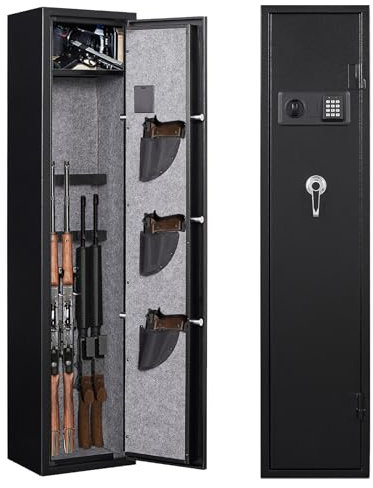 Bonxrdun Waffenschrank Klasse Kombinationsschloss für 6 Waffen - waffenschrank langwaffen Pistolenschlossfach mit Munitionsschließfach