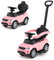 DREAMADE 3 en 1 Porteur Enfants, 12-36 Mois, Voiture à Pousser & Poussette & Trotteur avec Barre de Poussée Amovible, Arceau de Sécurité, Espace de Rangement Caché (Rose)