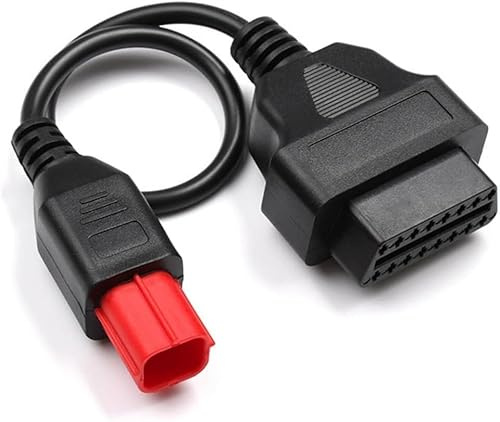 Dezanyc 6pin 6-poliges OBD2-Adapterkabel für Guzzi, Kawasaki, Suzuki, Yamaha, Harley, Davidson, Piaggio, Vespa, Motorrad, OBD-Diagnosekabel, Euro5, 6-poliger Stecker, passend für CAN-Bus und K-Line