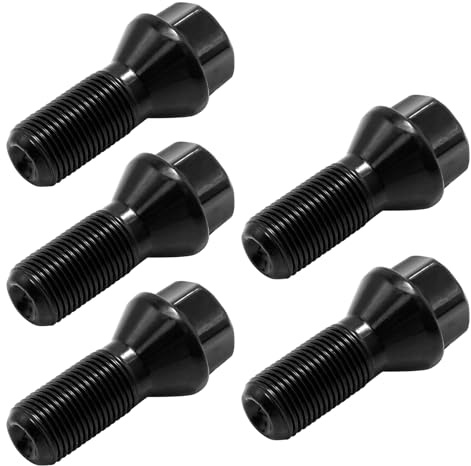 Ollanoos 5Pcs Wheel Bolts M14 x 1.25 mm Wheel Lug Bolts Nut, Replacement for F20 F21 F30 F80 F31 F10 F18 F90 F11 X2 X3 X4 X5 X6 I3 I8, Replaces 36136781151